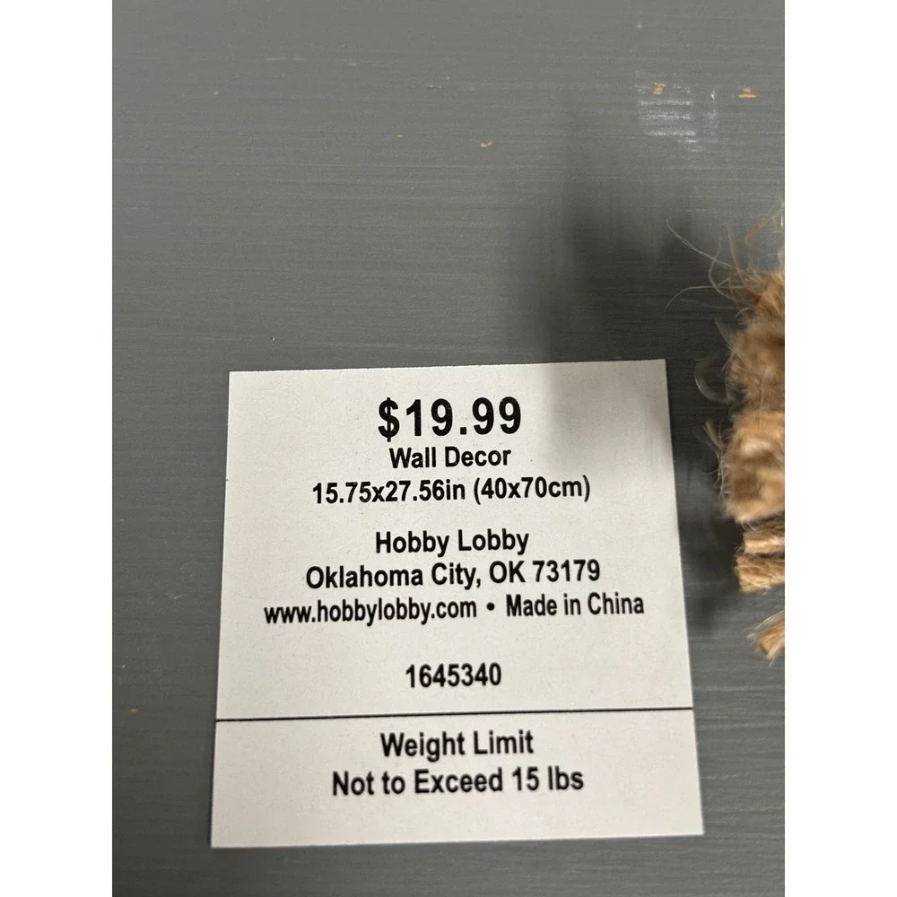 Hobby Lobby Rustic Gray Wood Hanging Rope Wall Shelf 15.75in‎ 1645340